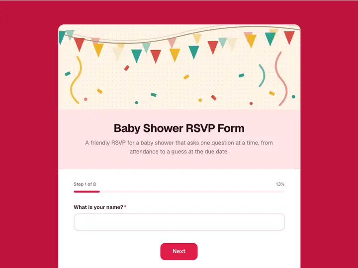 Baby Shower RSVP Form template preview