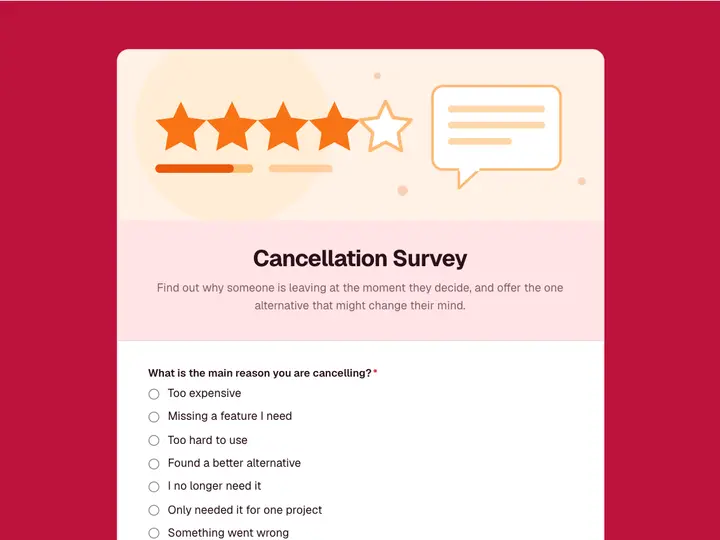 Cancellation Survey template preview