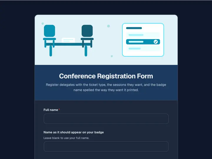 Conference Registration Form template preview
