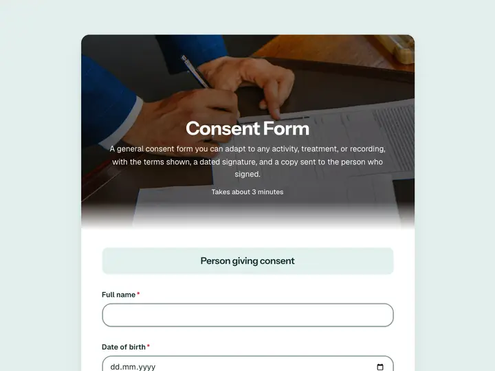 Consent Form template preview