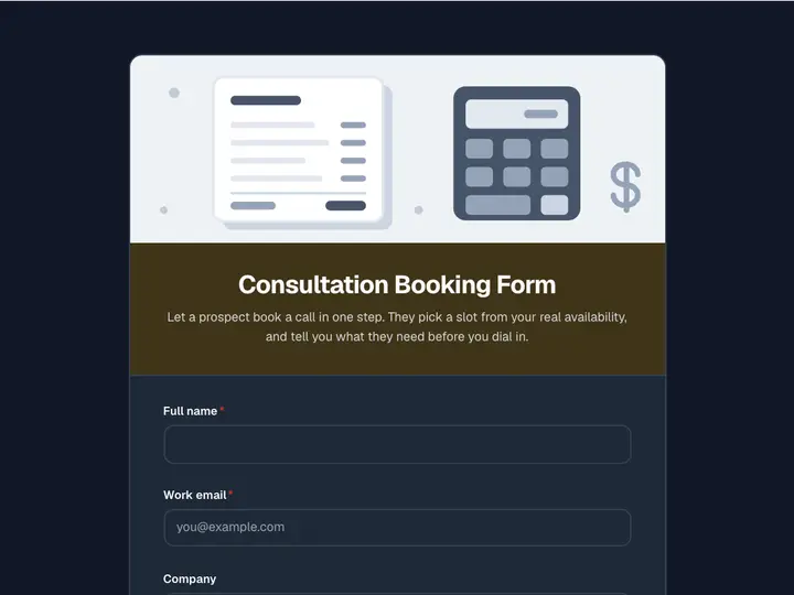 Consultation Booking Form template preview