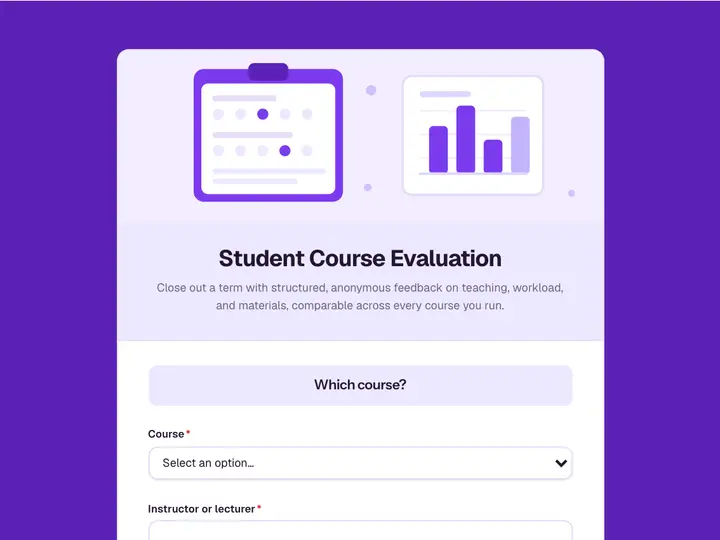 Student Course Evaluation template preview