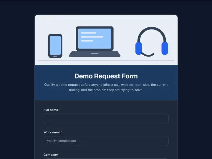 Demo Request Form template preview