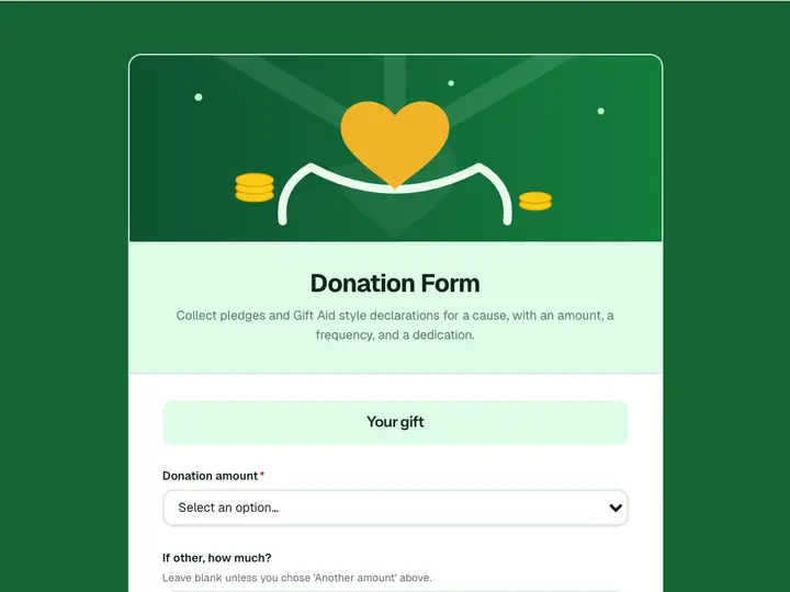Donation Form template preview