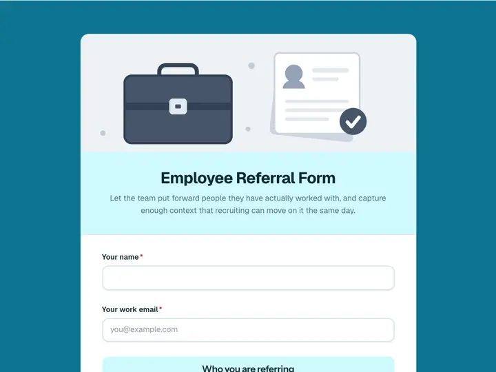 Employee Referral Form template preview
