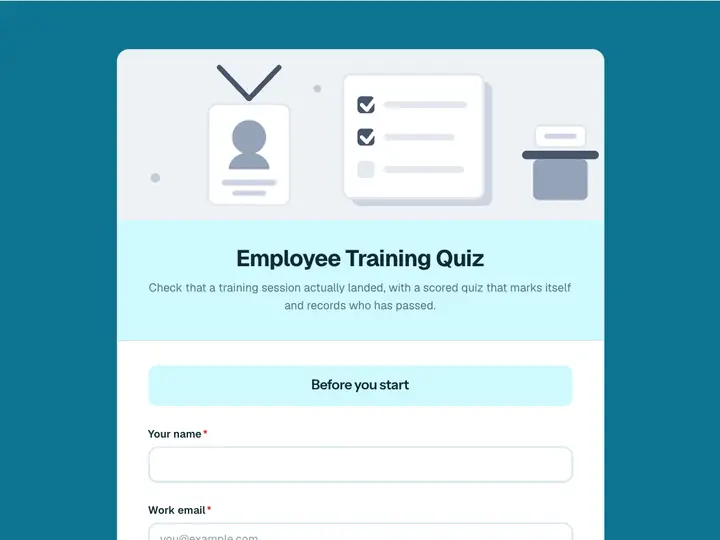 Employee Training Quiz template preview