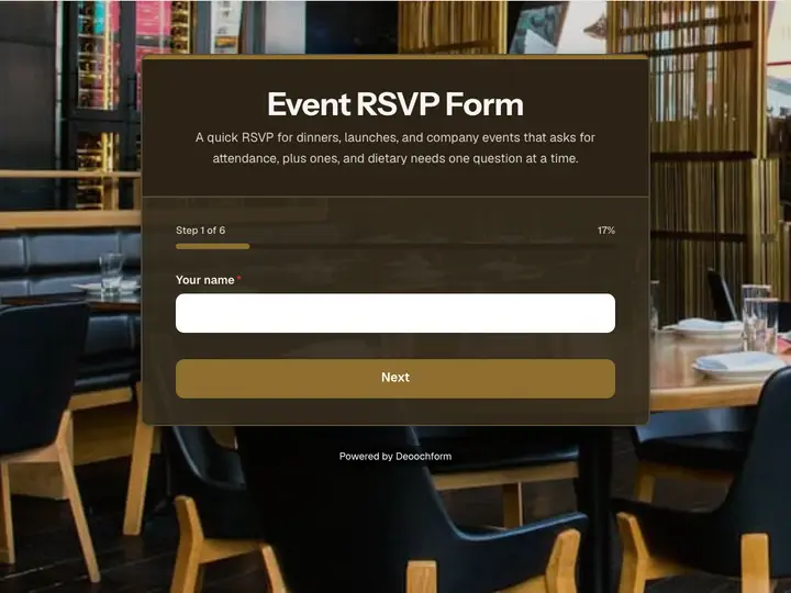 Event RSVP Form template preview