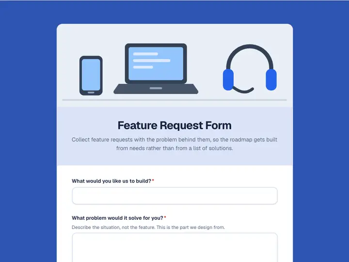 Feature Request Form template preview