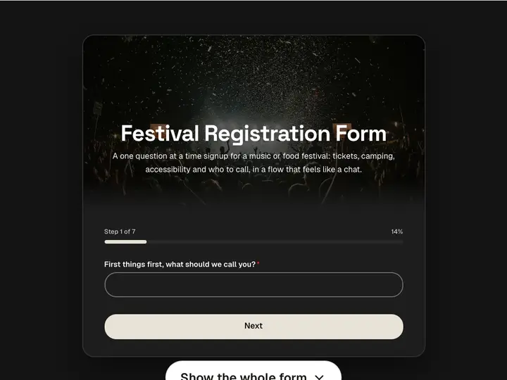 Festival Registration Form template preview