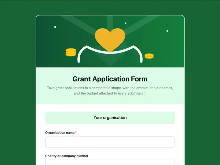 Grant Application Form template preview