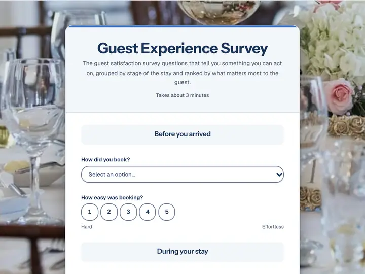 Guest Experience Survey template preview