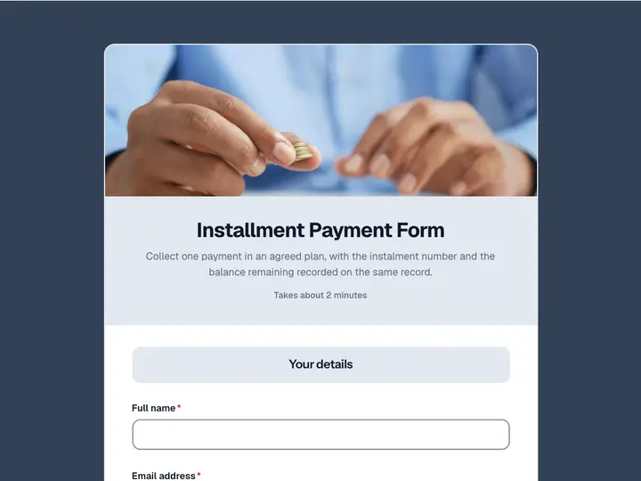 Installment Payment Form template preview