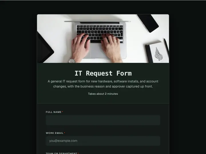 IT Request Form template preview