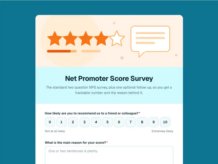 Net Promoter Score Survey template preview