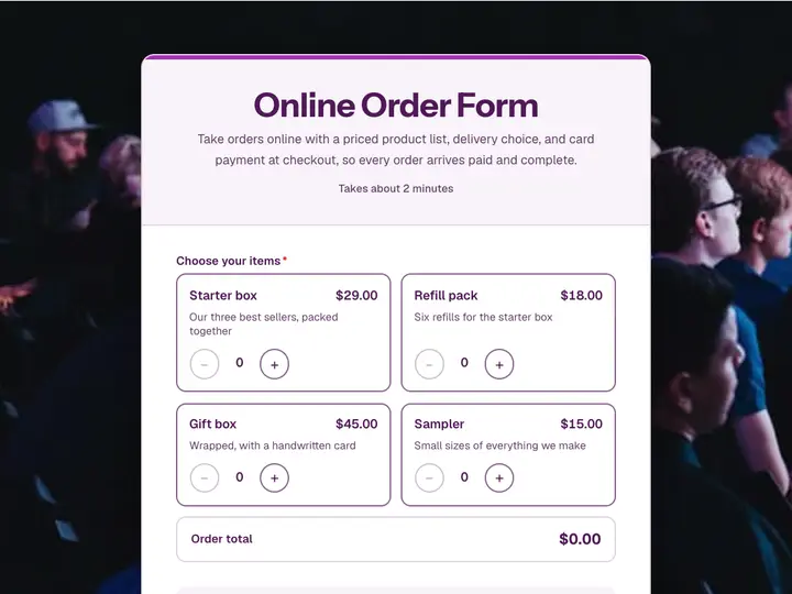 Online Order Form template preview
