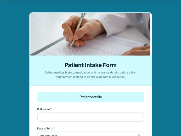 Patient Intake Form template preview