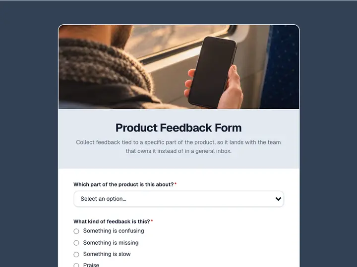 Product Feedback Form template preview