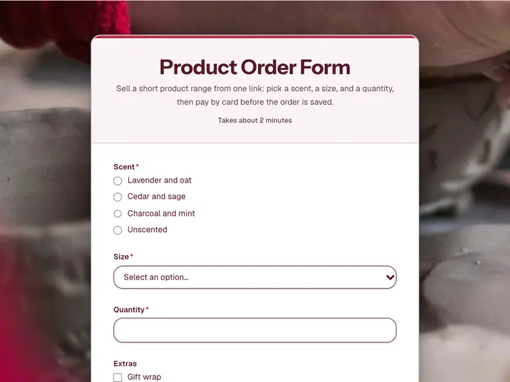 Product Order Form template preview