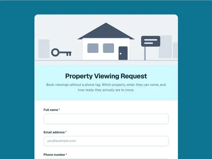 Property Viewing Request template preview
