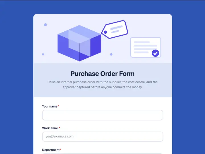 Purchase Order Form template preview