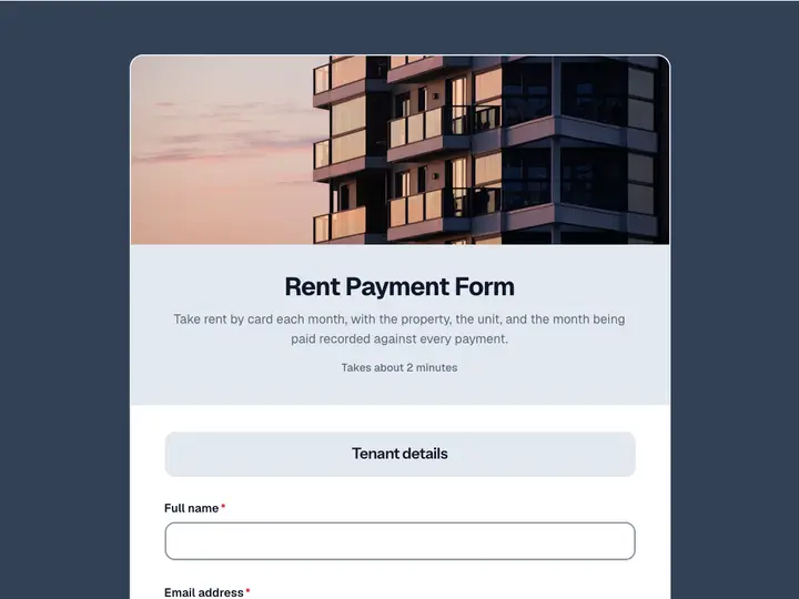 Rent Payment Form template preview
