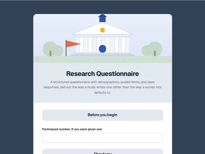 Research Questionnaire template preview