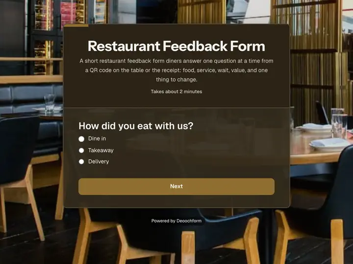 Restaurant Feedback Form template preview