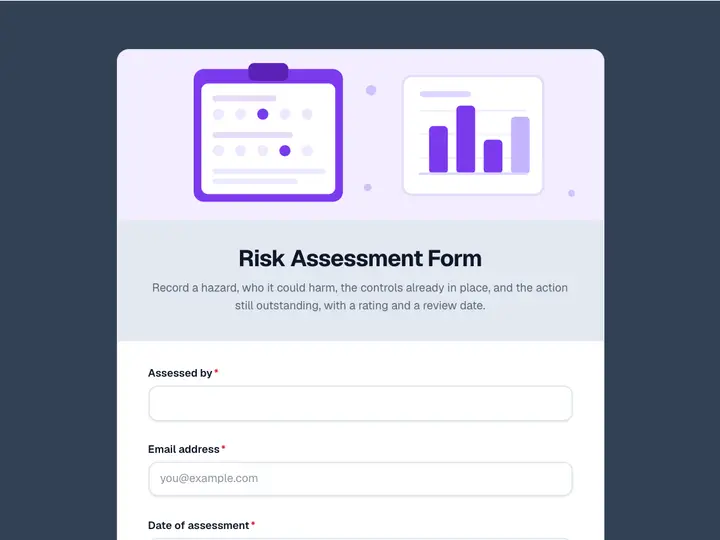 Risk Assessment Form template preview