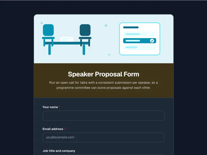 Speaker Proposal Form template preview