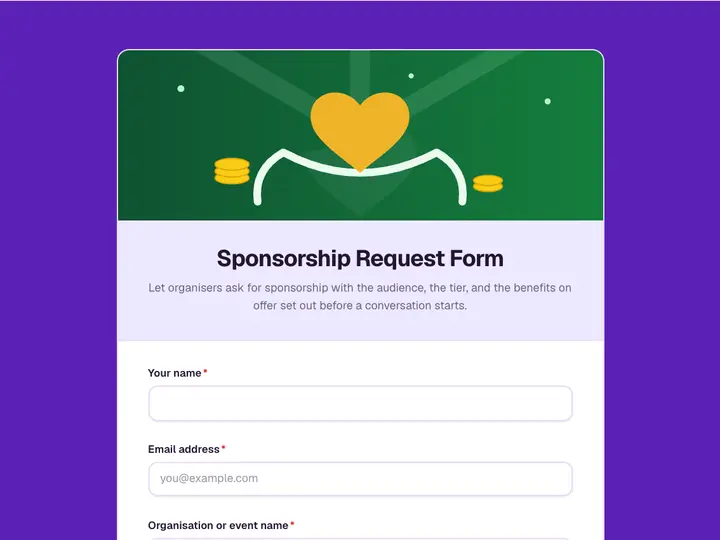 Sponsorship Request Form template preview
