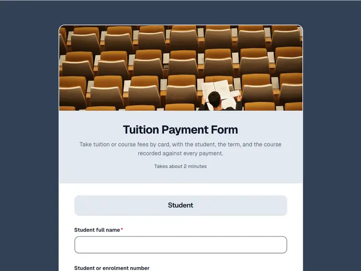 Tuition Payment Form template preview