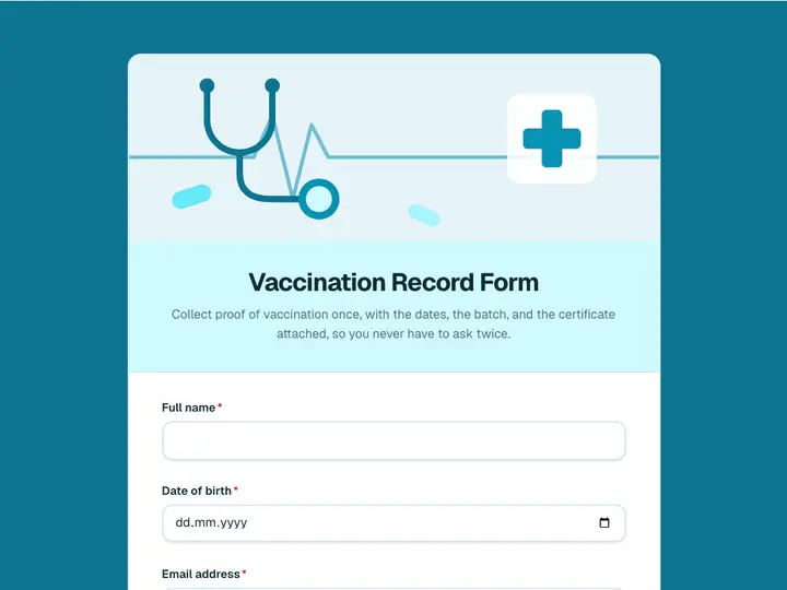 Vaccination Record Form template preview