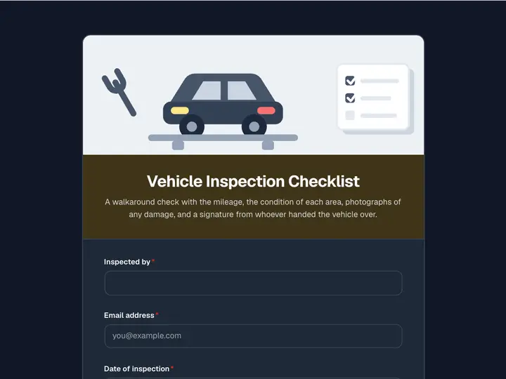 Vehicle Inspection Checklist template preview