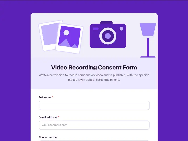 Video Recording Consent Form template preview