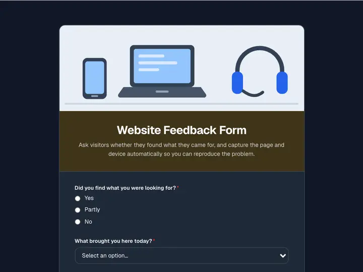Website Feedback Form template preview