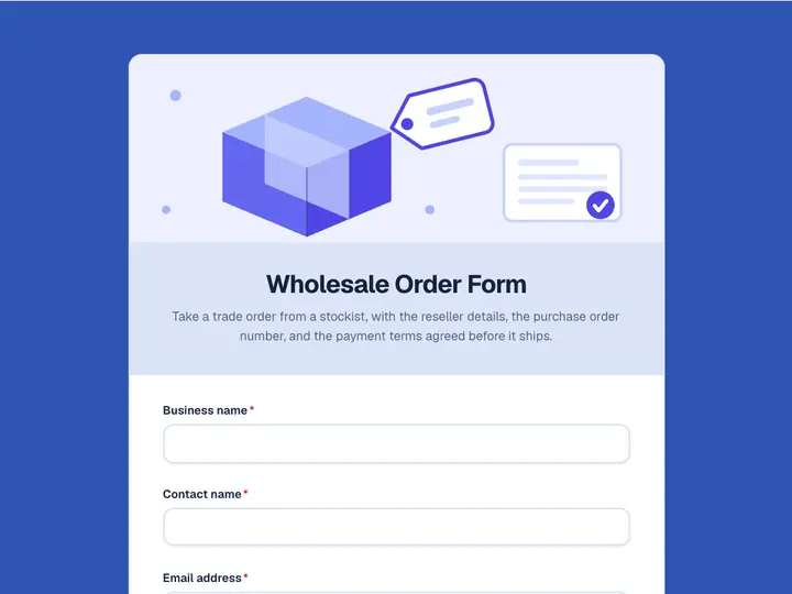 Wholesale Order Form template preview